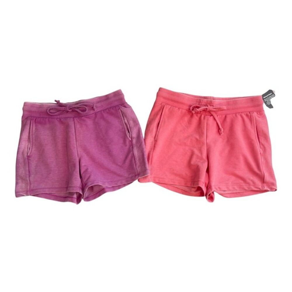 Harmony Mineral Wash Shorts, Set of 2, Pink/Purple, Size X-Small , New with tags